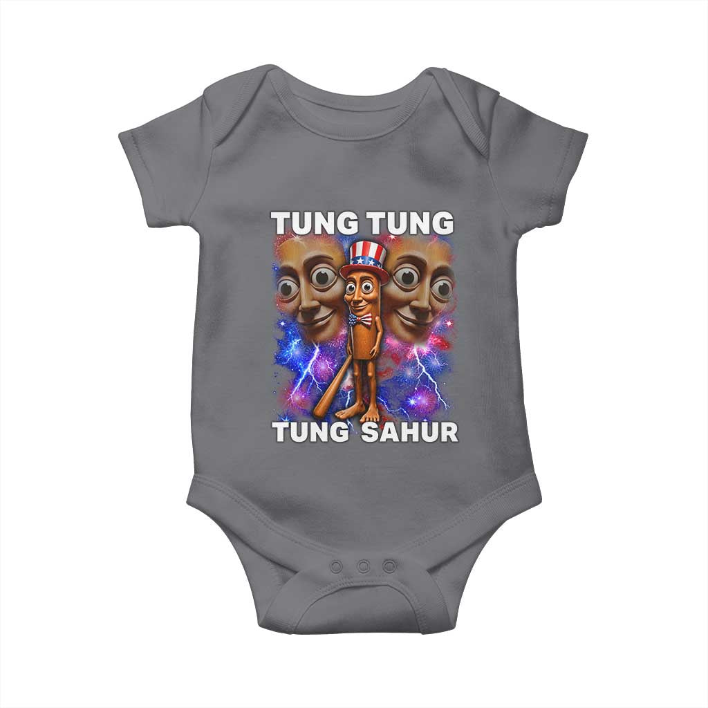 Tung Tung Sahur Italian Brainrot 4th Of July Meme Baby Onesie
