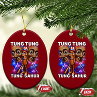 Tung Tung Sahur Italian Brainrot 4th Of July Meme Ceramic Ornament