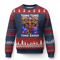 Tung Tung Sahur Italian Brainrot 4th Of July Meme Ugly Christmas Sweater