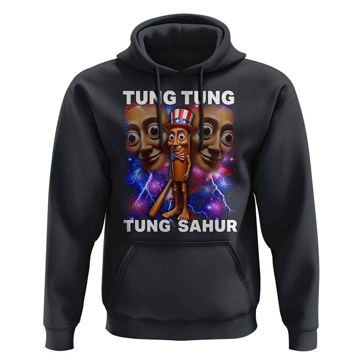 Tung Tung Sahur Italian Brainrot 4th Of July Meme Hoodie