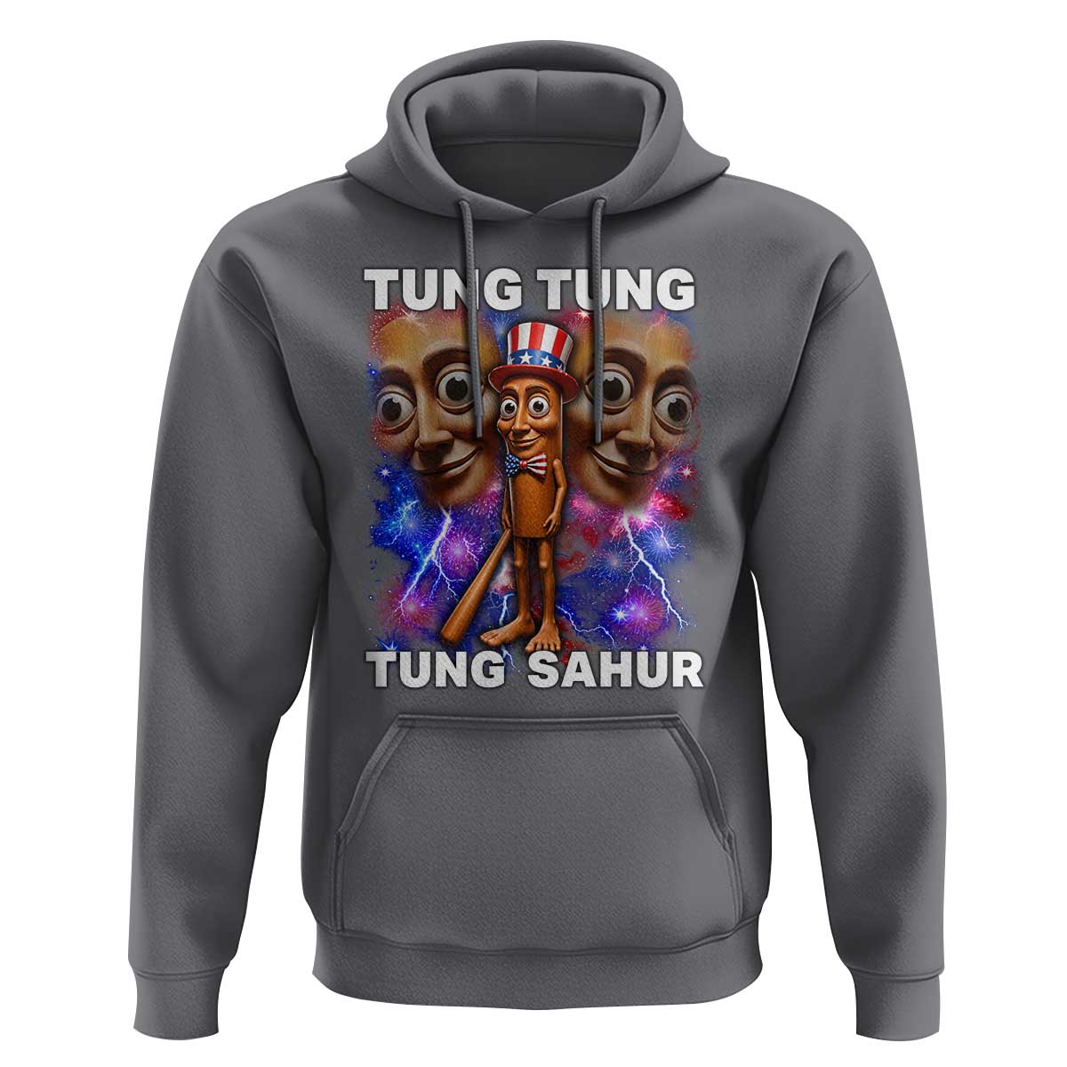 Tung Tung Sahur Italian Brainrot 4th Of July Meme Hoodie