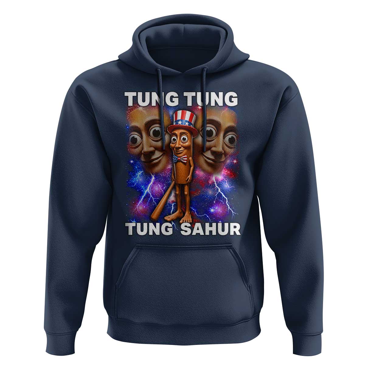 Tung Tung Sahur Italian Brainrot 4th Of July Meme Hoodie