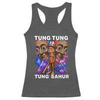 Tung Tung Sahur Italian Brainrot 4th Of July Meme Racerback Tank Top