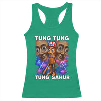 Tung Tung Sahur Italian Brainrot 4th Of July Meme Racerback Tank Top