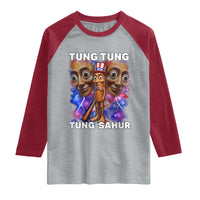 Tung Tung Sahur Italian Brainrot 4th Of July Meme Raglan Shirt