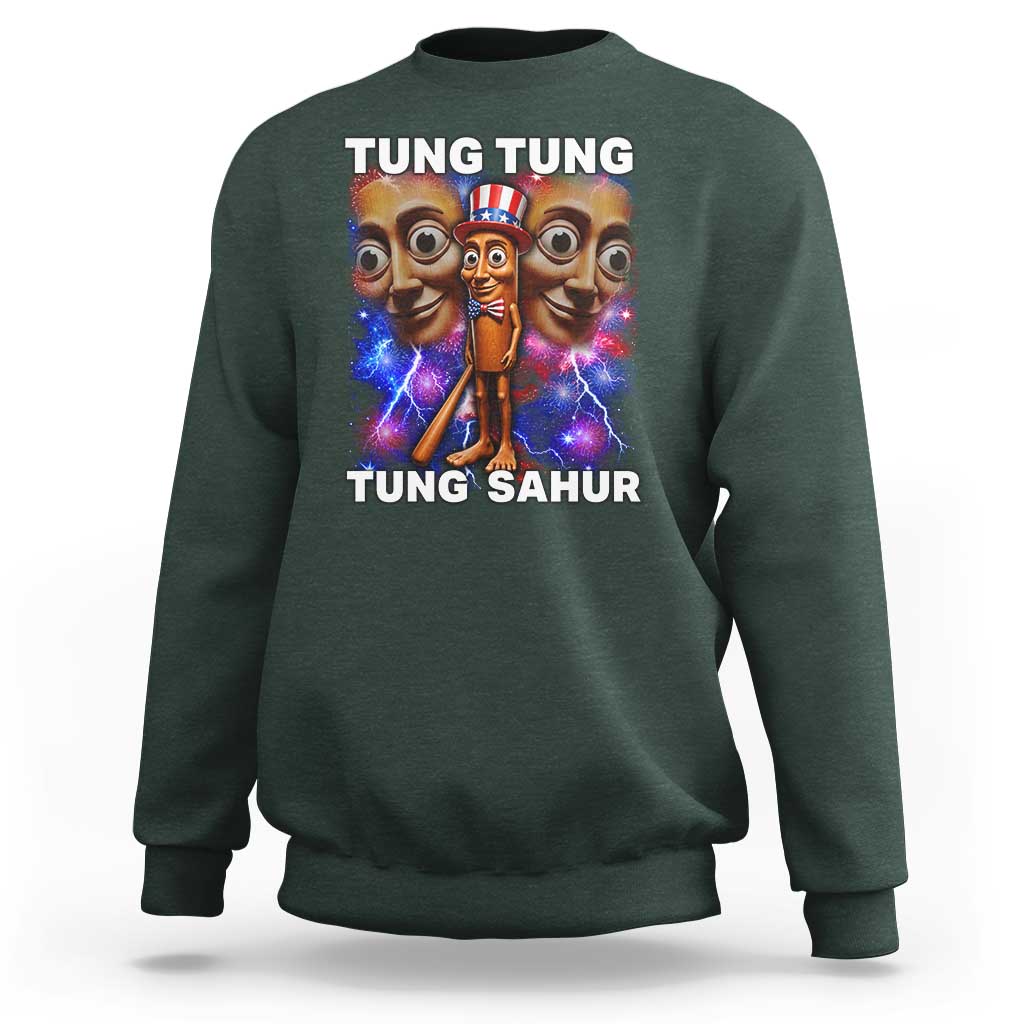 Tung Tung Sahur Italian Brainrot 4th Of July Meme Sweatshirt