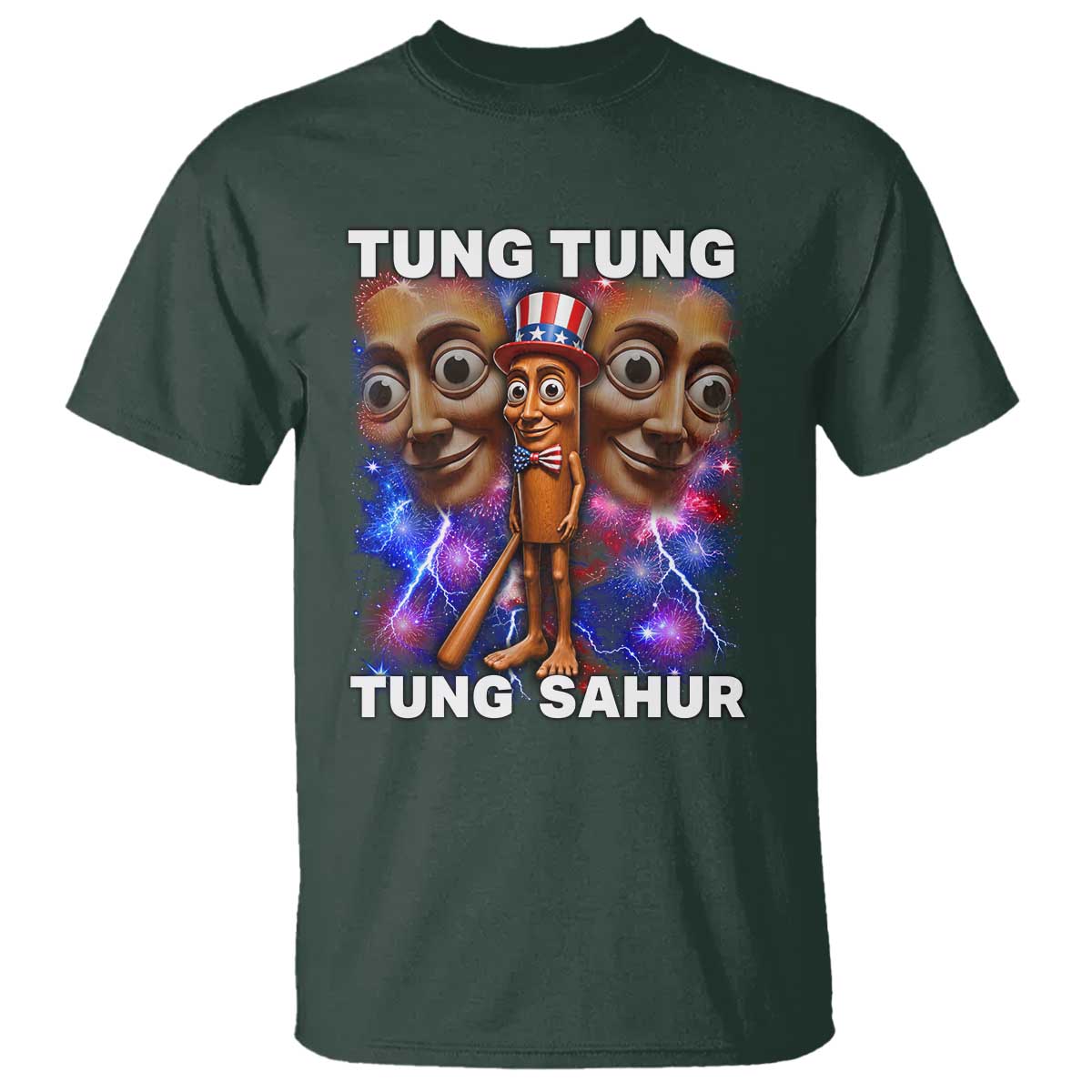Tung Tung Sahur Italian Brainrot 4th Of July Meme T Shirt