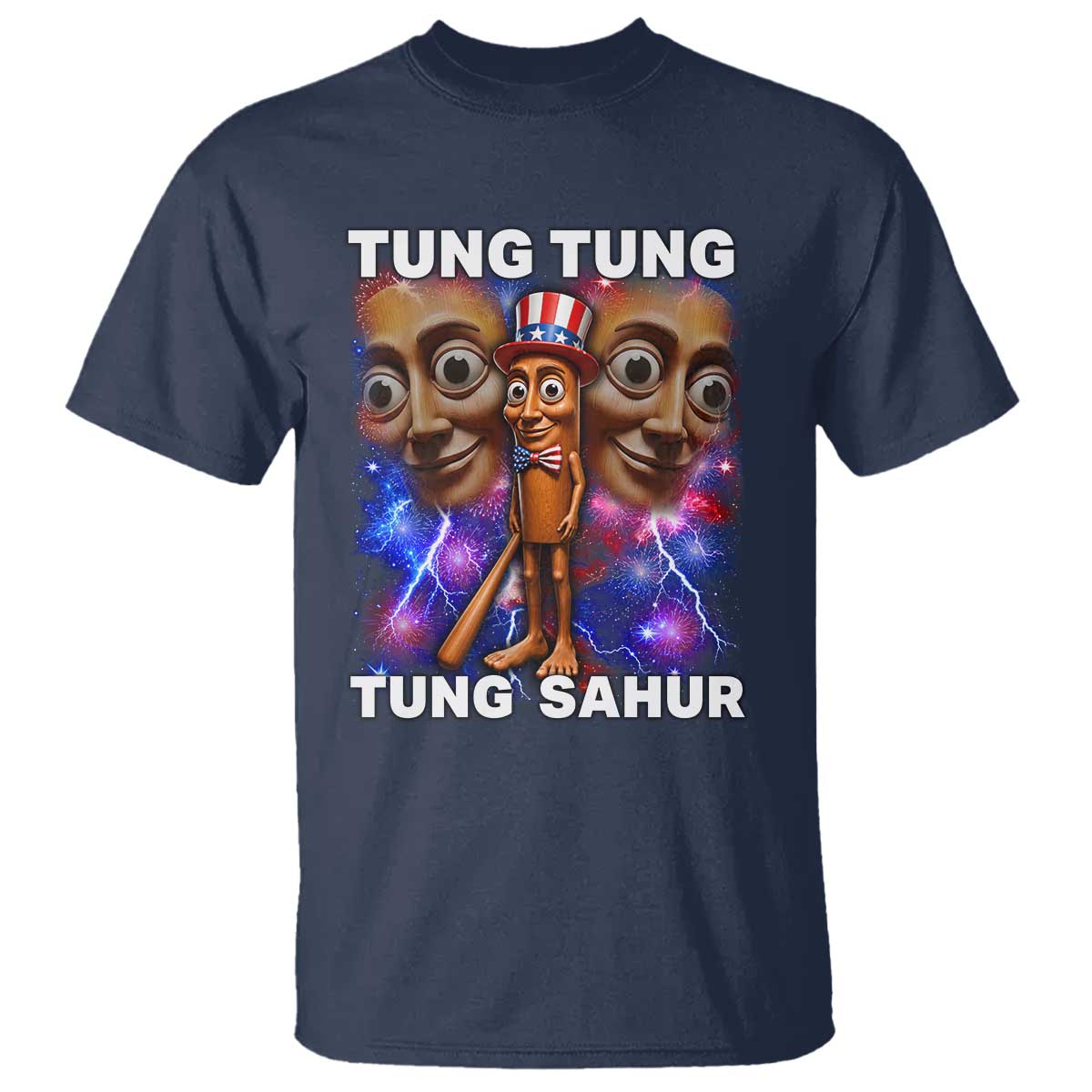 Tung Tung Sahur Italian Brainrot 4th Of July Meme T Shirt
