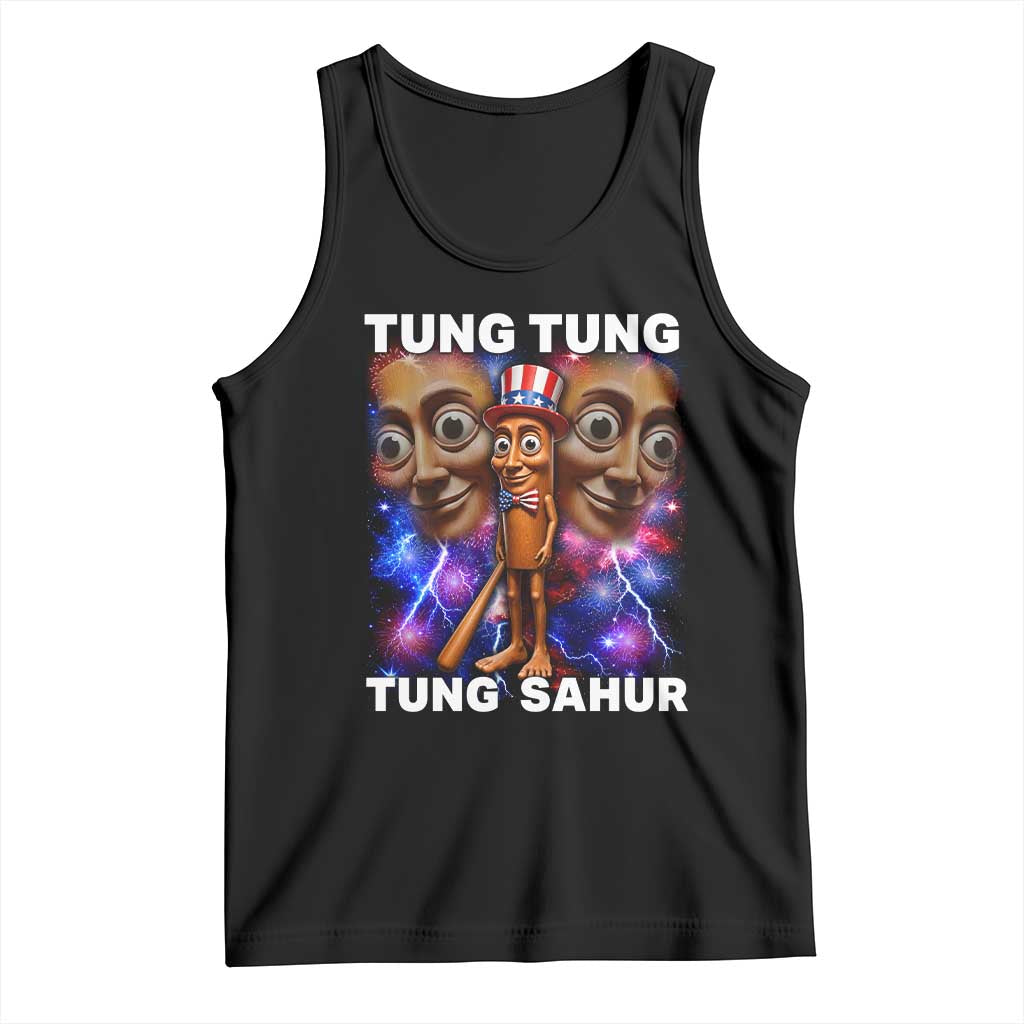Tung Tung Sahur Italian Brainrot 4th Of July Meme Tank Top