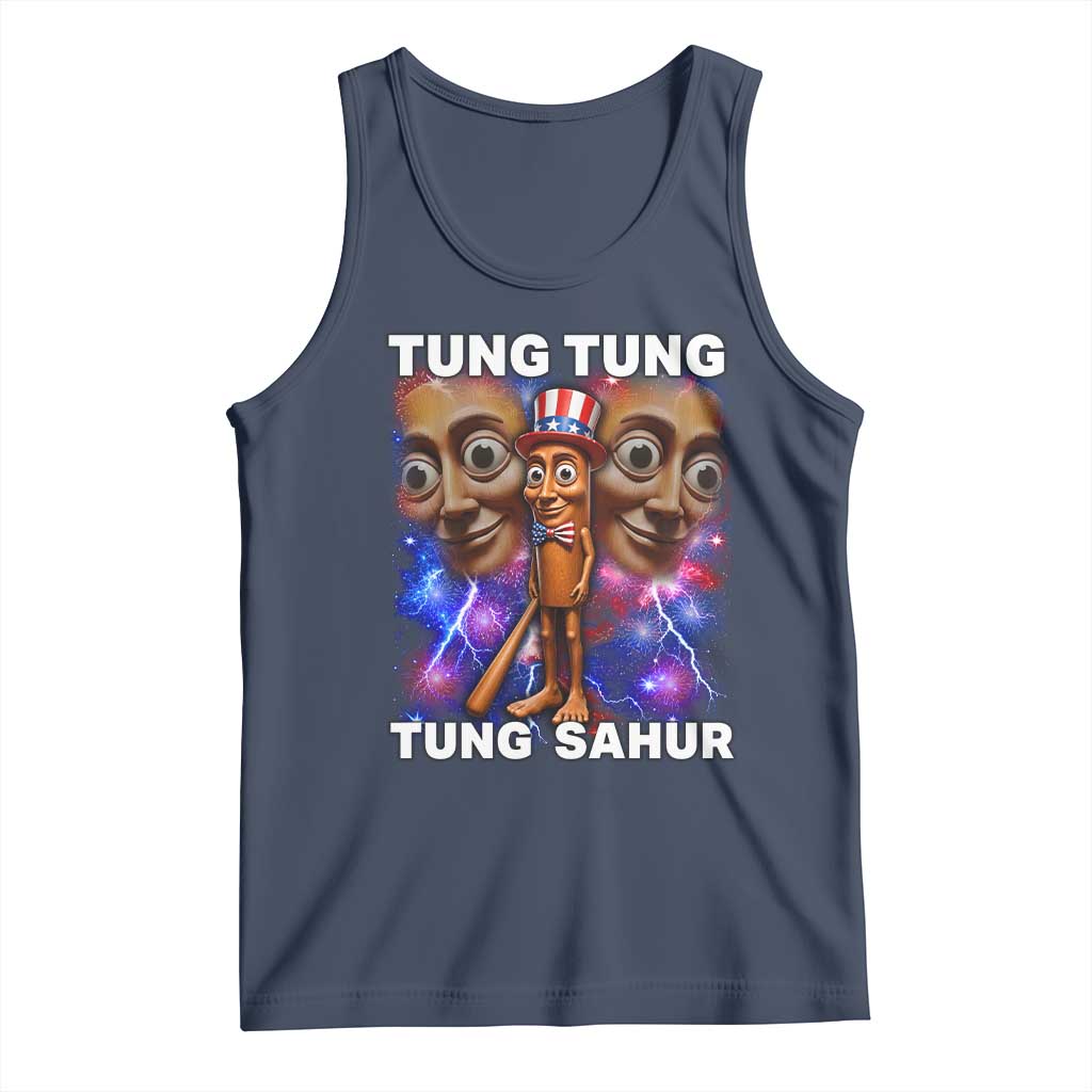 Tung Tung Sahur Italian Brainrot 4th Of July Meme Tank Top