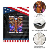 Tung Tung Sahur Italian Brainrot 4th Of July Meme Patriotic Garden Flag