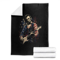 Abraham Lincoln Playing Guitar 4th of July Throw Blanket