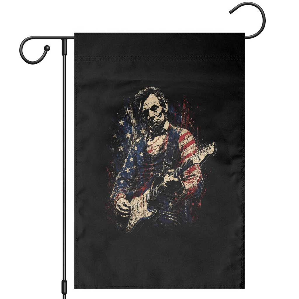 Abraham Lincoln Playing Guitar 4th of July Garden Flag