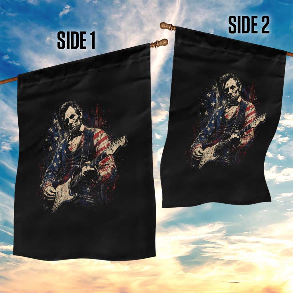 Abraham Lincoln Playing Guitar 4th of July Garden Flag