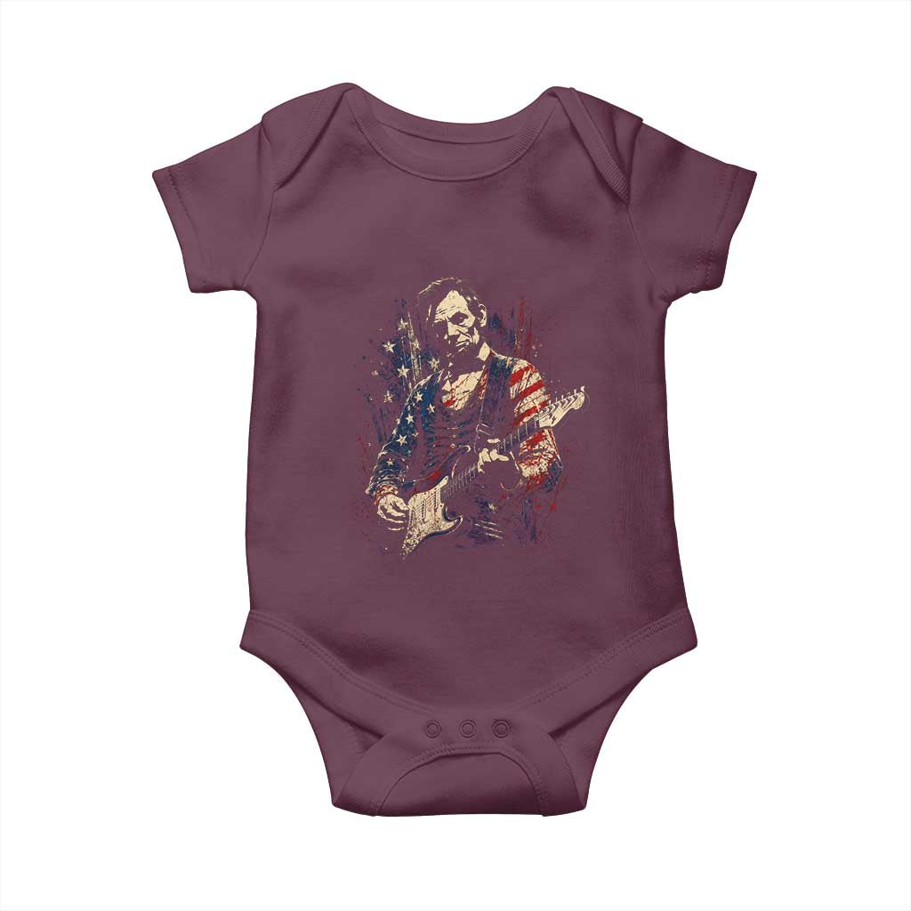 Abraham Lincoln Playing Guitar 4th of July Baby Onesie