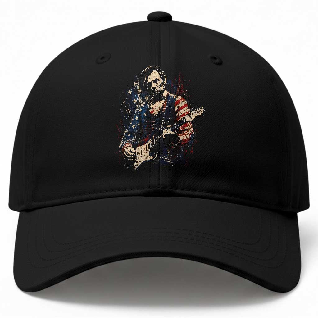 Abraham Lincoln Playing Guitar 4th of July Baseball Cap