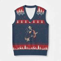 Abraham Lincoln Playing Guitar 4th of July V-Neck Knit Sweater Vest