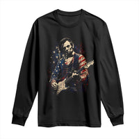 Abraham Lincoln Playing Guitar 4th of July Long Sleeve Shirt