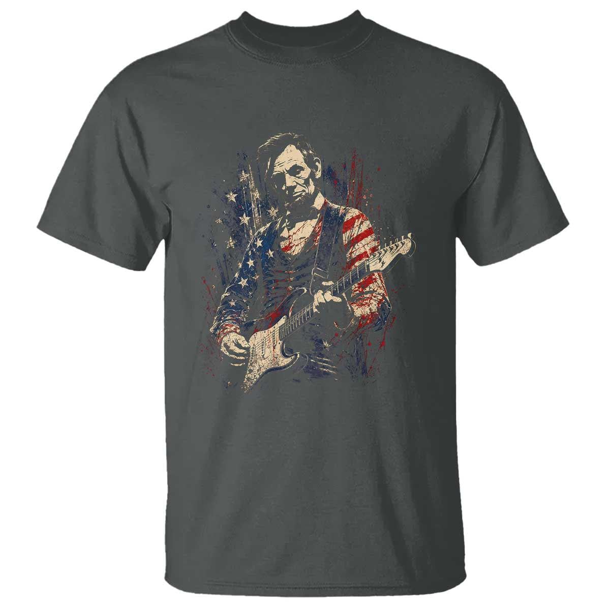 Abraham Lincoln Playing Guitar 4th of July T Shirt