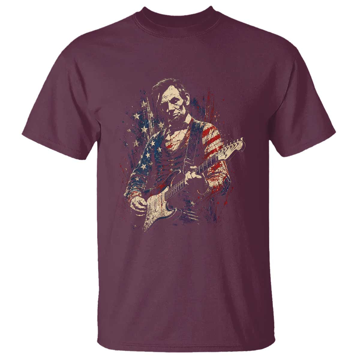 Abraham Lincoln Playing Guitar 4th of July T Shirt