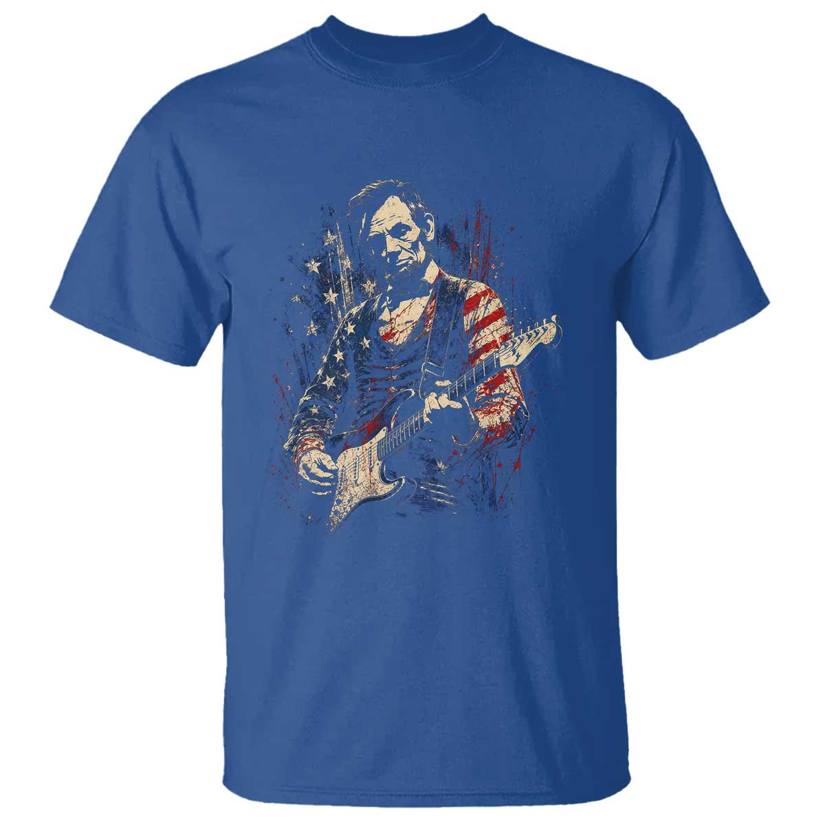 Abraham Lincoln Playing Guitar 4th of July T Shirt