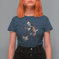 Abraham Lincoln Playing Guitar 4th of July T Shirt For Women