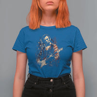 Abraham Lincoln Playing Guitar 4th of July T Shirt For Women