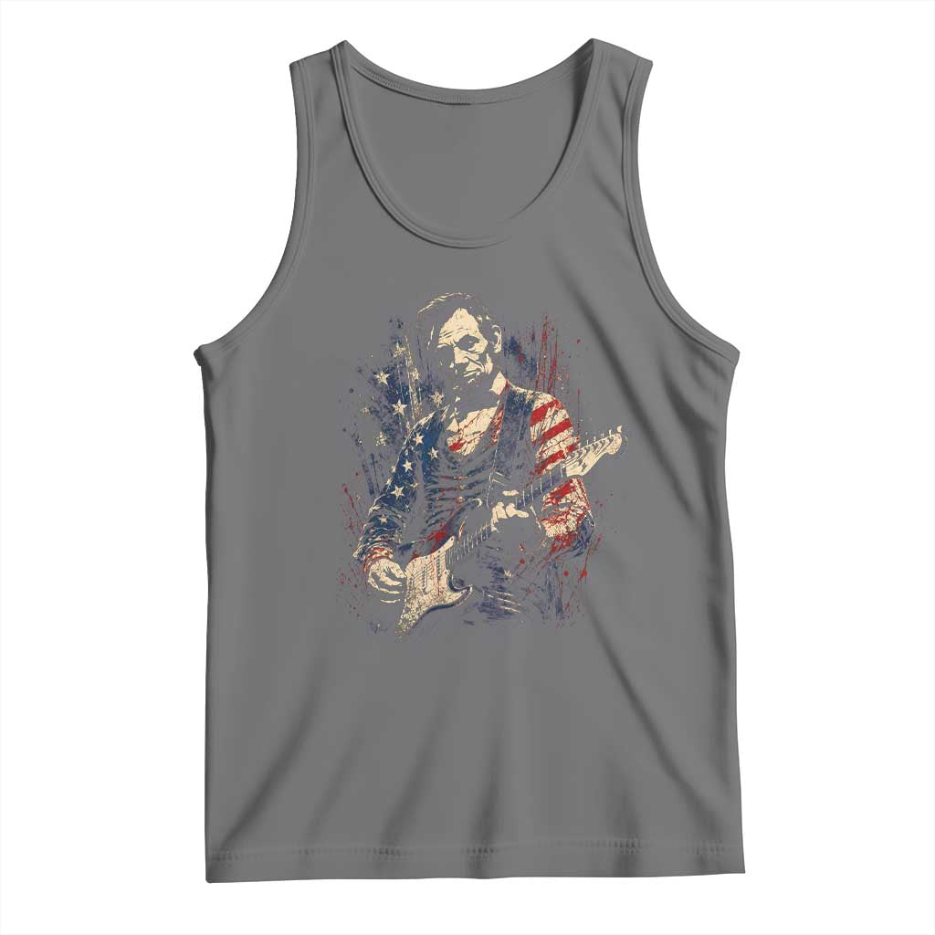 Abraham Lincoln Playing Guitar 4th of July Tank Top