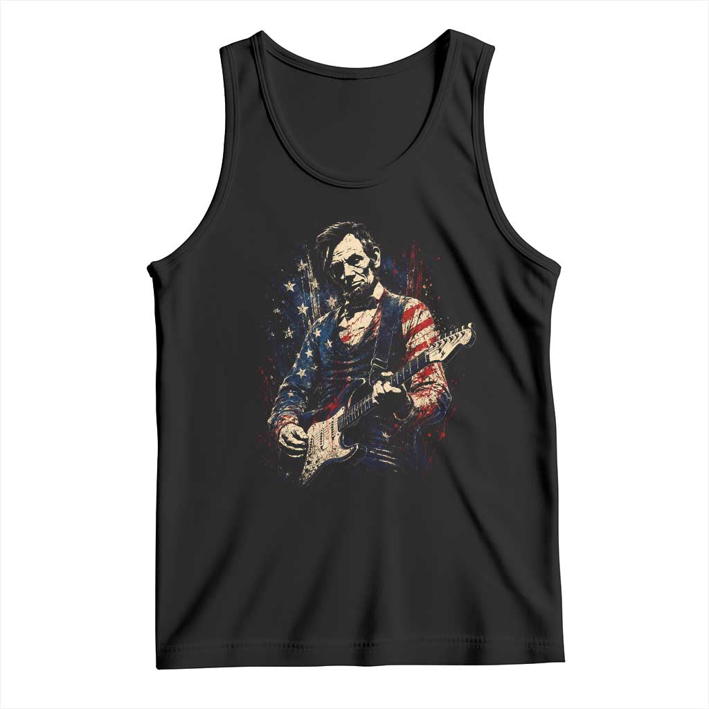 Abraham Lincoln Playing Guitar 4th of July Tank Top