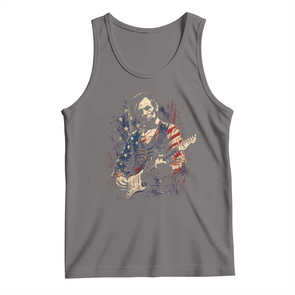 Abraham Lincoln Playing Guitar 4th of July Tank Top
