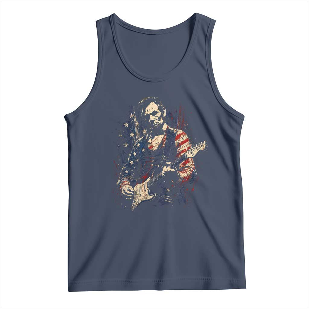 Abraham Lincoln Playing Guitar 4th of July Tank Top