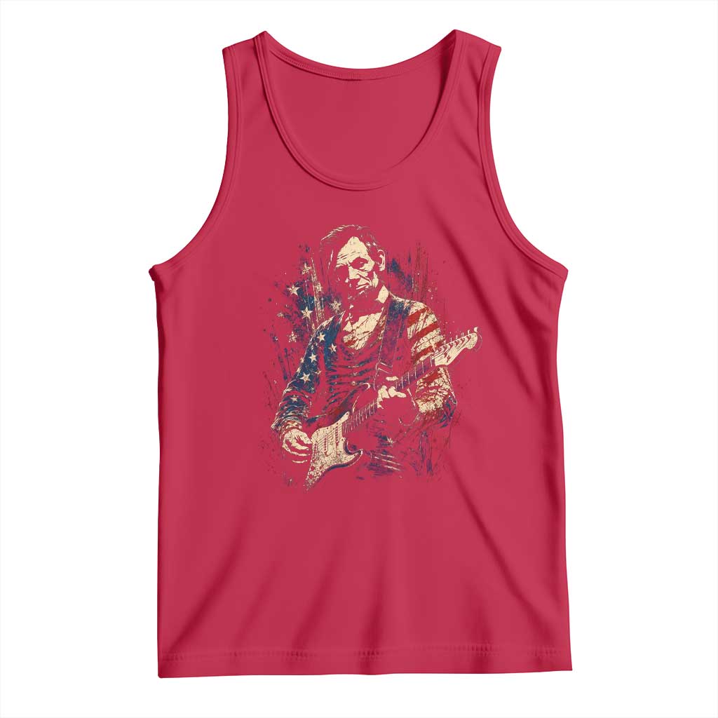 Abraham Lincoln Playing Guitar 4th of July Tank Top