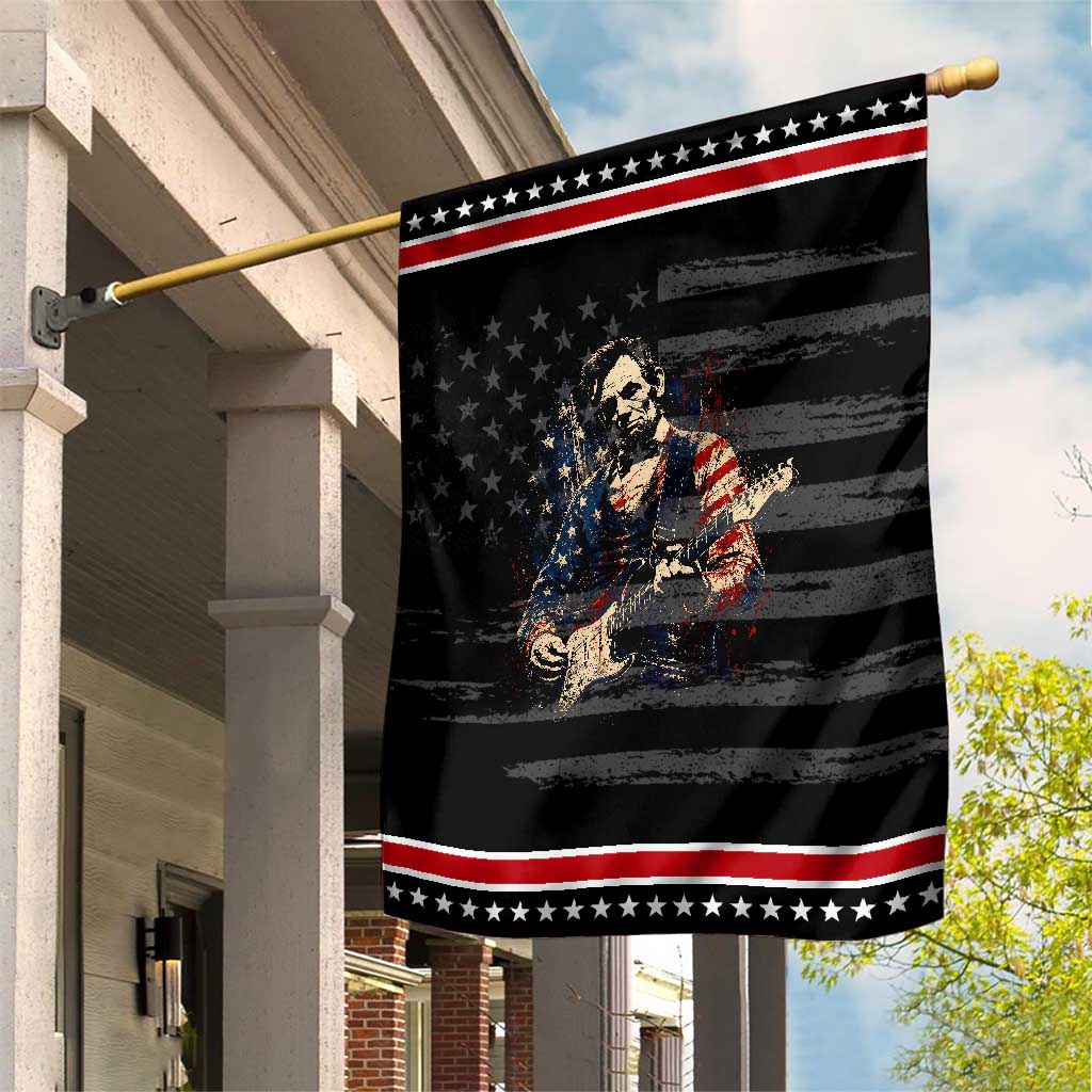 Abraham Lincoln Playing Guitar 4th of July Patriotic Garden Flag
