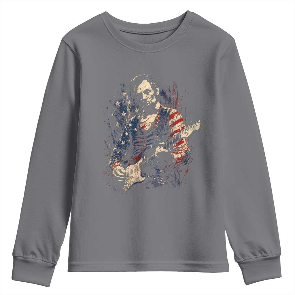 Abraham Lincoln Playing Guitar 4th of July Youth Sweatshirt