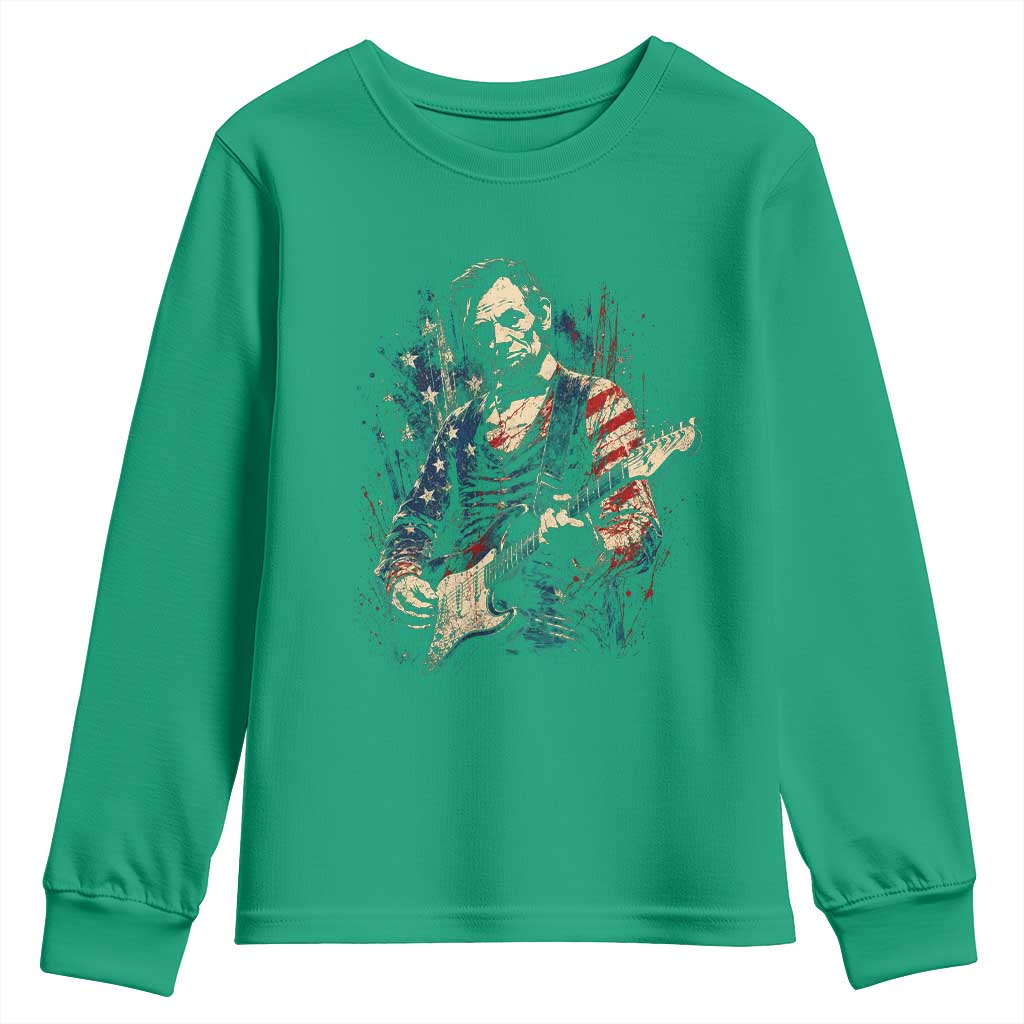 Abraham Lincoln Playing Guitar 4th of July Youth Sweatshirt