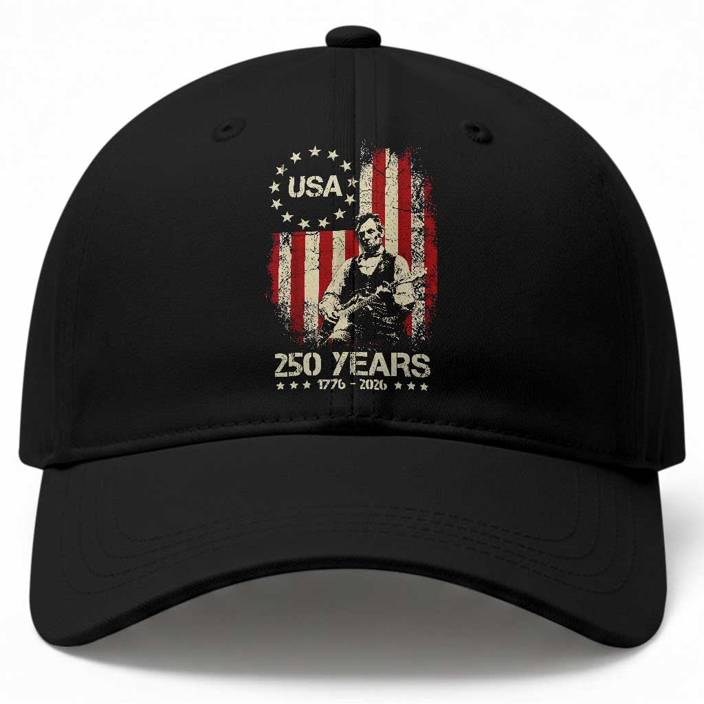 America's 250th Abraham Lincoln Playing Guitar Baseball Cap