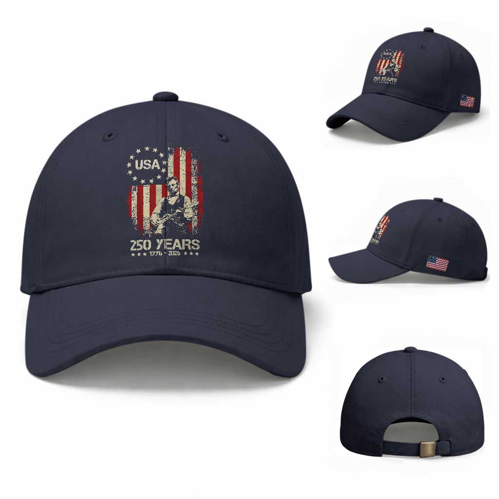 America's 250th Abraham Lincoln Playing Guitar Baseball Cap