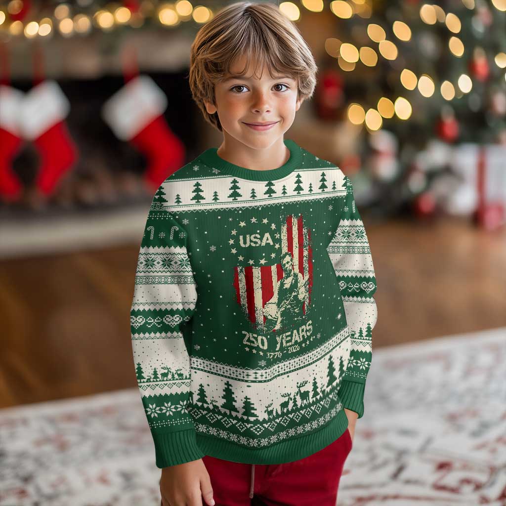 America's 250th Abraham Lincoln Playing Guitar Ugly Christmas Sweater