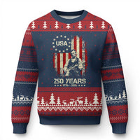 America's 250th Abraham Lincoln Playing Guitar Ugly Christmas Sweater