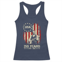 America's 250th Abraham Lincoln Playing Guitar Racerback Tank Top