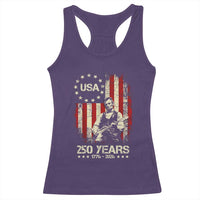 America's 250th Abraham Lincoln Playing Guitar Racerback Tank Top