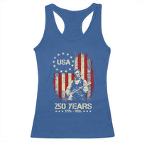 America's 250th Abraham Lincoln Playing Guitar Racerback Tank Top