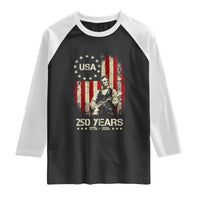America's 250th Abraham Lincoln Playing Guitar Raglan Shirt
