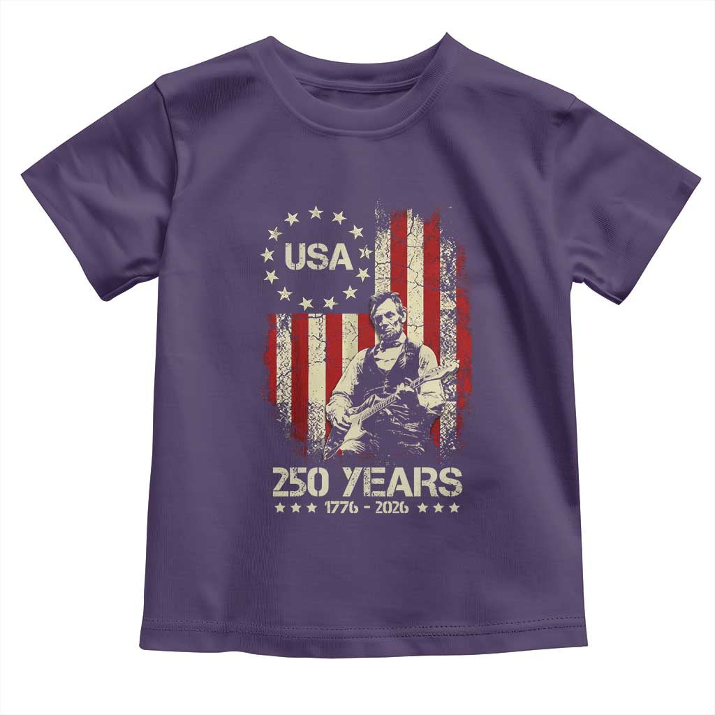 America's 250th Abraham Lincoln Playing Guitar Toddler T Shirt