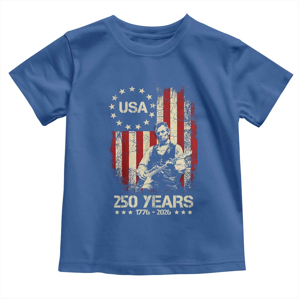 America's 250th Abraham Lincoln Playing Guitar Toddler T Shirt