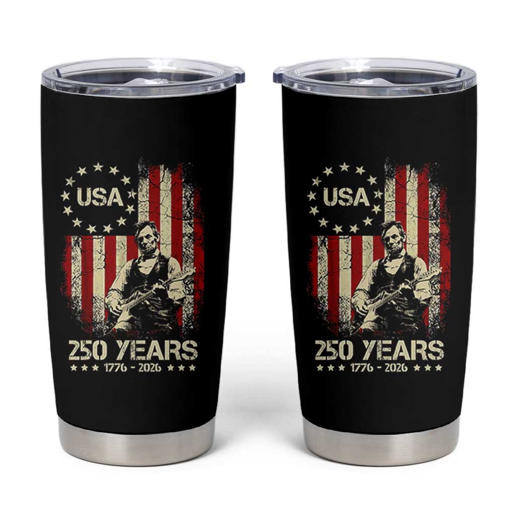 America's 250th Abraham Lincoln Playing Guitar Tumbler Cup