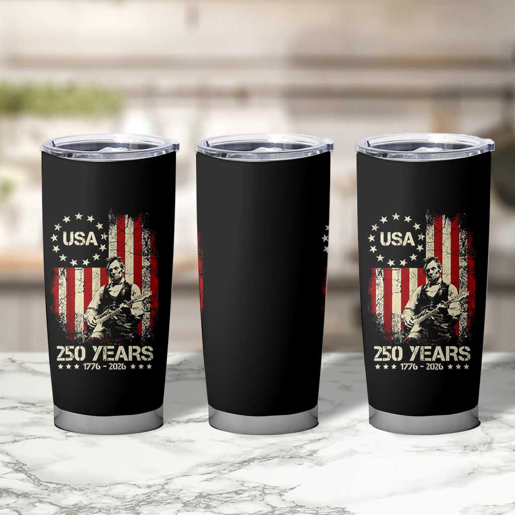 America's 250th Abraham Lincoln Playing Guitar Tumbler Cup