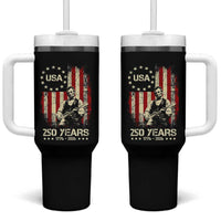 America's 250th Abraham Lincoln Playing Guitar Tumbler With Handle
