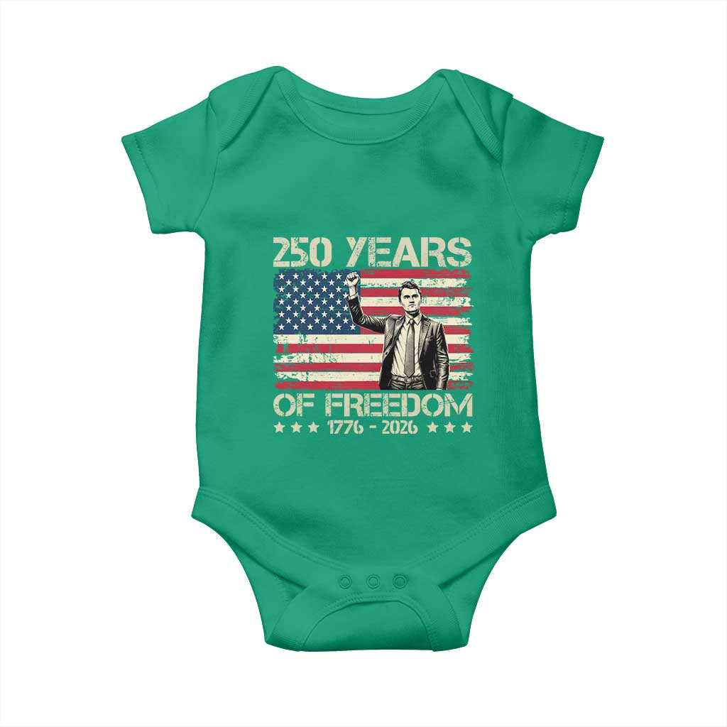 America 250 Years Baby Onesie Charlie Kirk American Flag Freedom