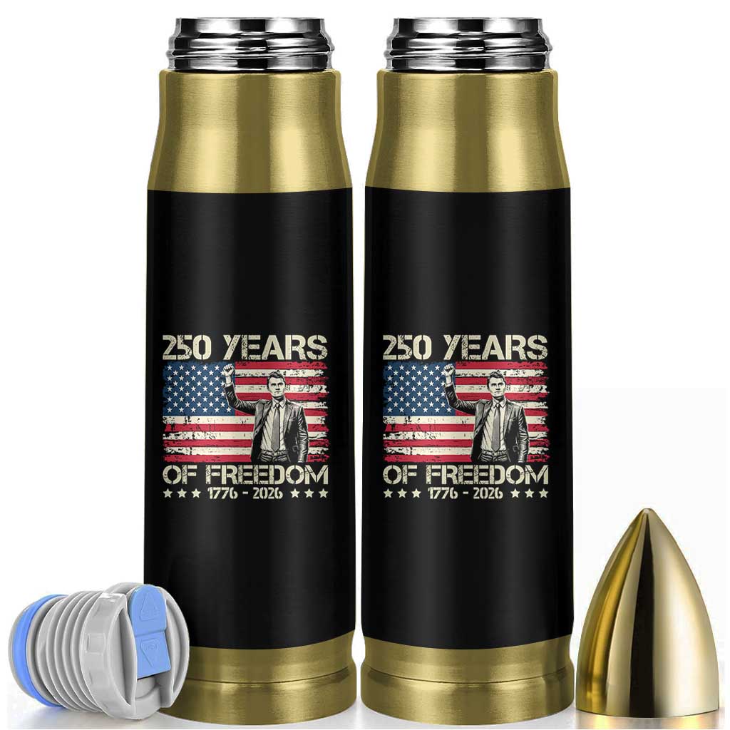 America 250 Years Bullet Tumbler Charlie Kirk American Flag Freedom